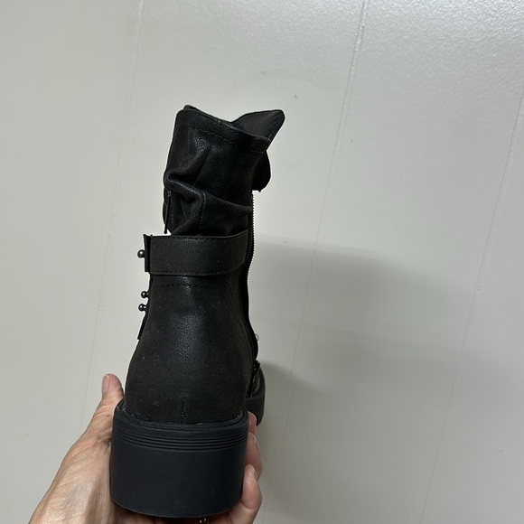 Ruiee Women's Ankle Boots Combat Boots, Comfy Low Heel Side Zipper Booties New - Picture 6 of 8